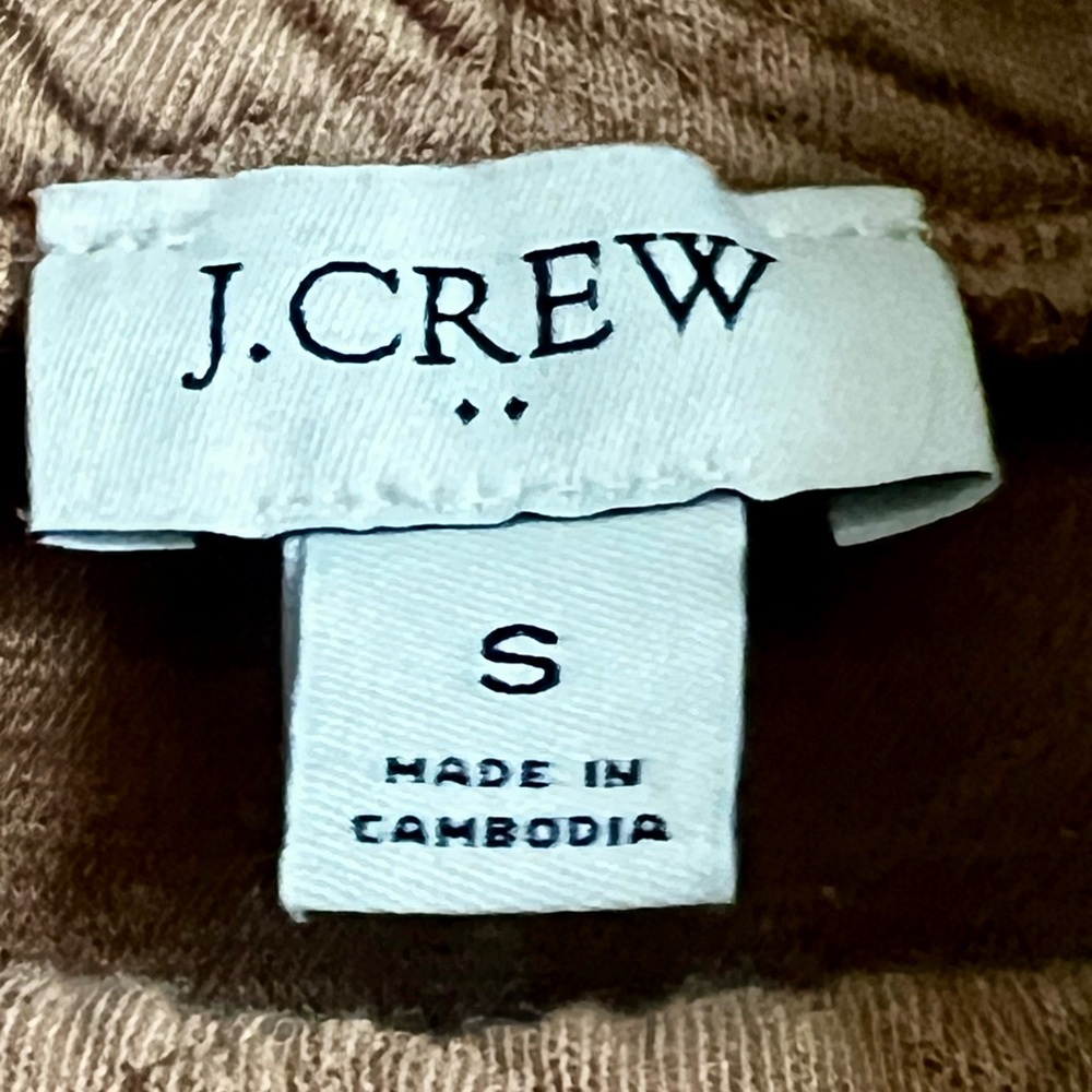 EUC J.Crew Quilted Mockneck Pullover Small Camel Tan Textured Cozy Sweater - Picture 10 of 13